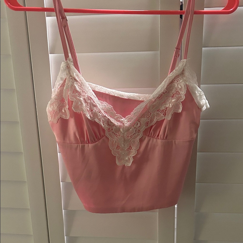 Edikted Pink Lace Trim Camisole